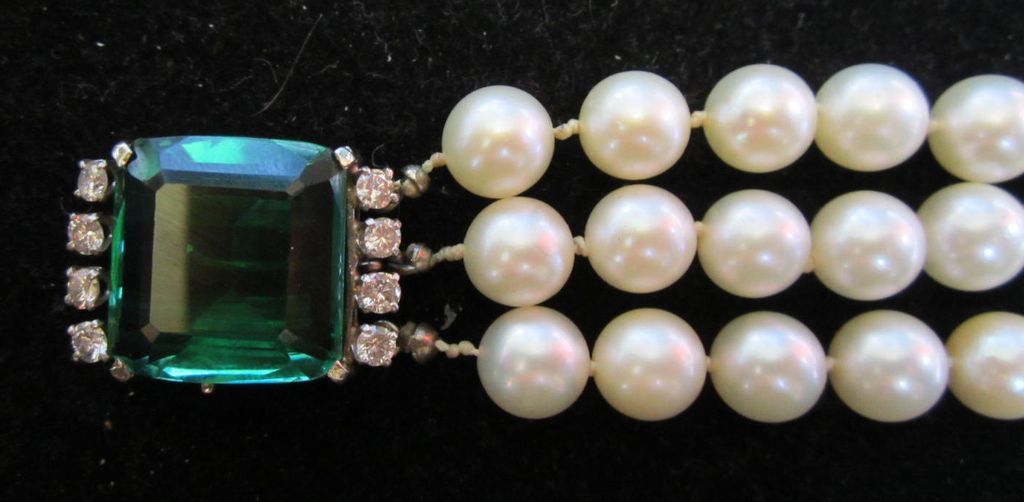 Vintage K. Lambert Art Deco Pearl Lab Created Spinel and Diamond Bracelet Vintage K. Lambert Art Deco Pearl Lab Created Spinel and Diamond Bracelet