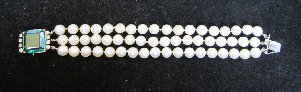 Vintage K. Lambert Art Deco Pearl Lab Created Spinel and Diamond Bracelet Vintage K. Lambert Art Deco Pearl Lab Created Spinel and Diamond Bracelet