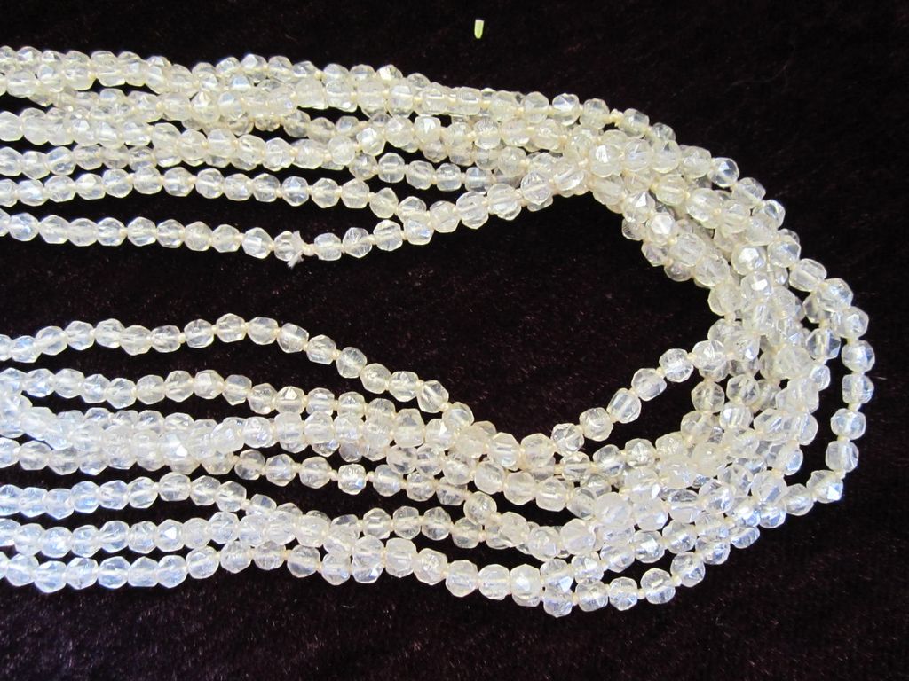 Vintage Hand Knotted 8 Strand Crystal With Natural Garnets And 14K Clasp Runway Flapper Necklace Vintage Hand Knotted 8 Strand Crystal With Natural Garnets And 14K Clasp Runway Flapper Necklace