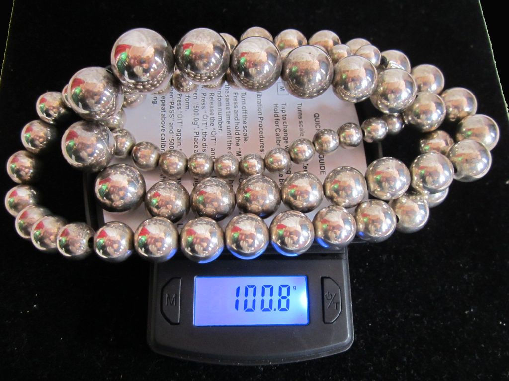 Vintage Sterling Silver Graduated Bead Necklace With Beautiful Ornate Clasp Vintage Sterling Silver Graduated Bead Necklace With Beautiful Ornate Clasp