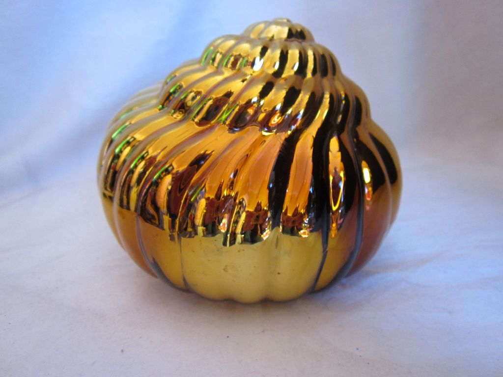 Vintage 1980s Extra Large Gold Mercury Glass Conch Seashell Christmas Ornament Holiday Decoration Vintage 1980s Extra Large Gold Mercury Glass Conch Seashell Christmas Ornament Holiday Decoration