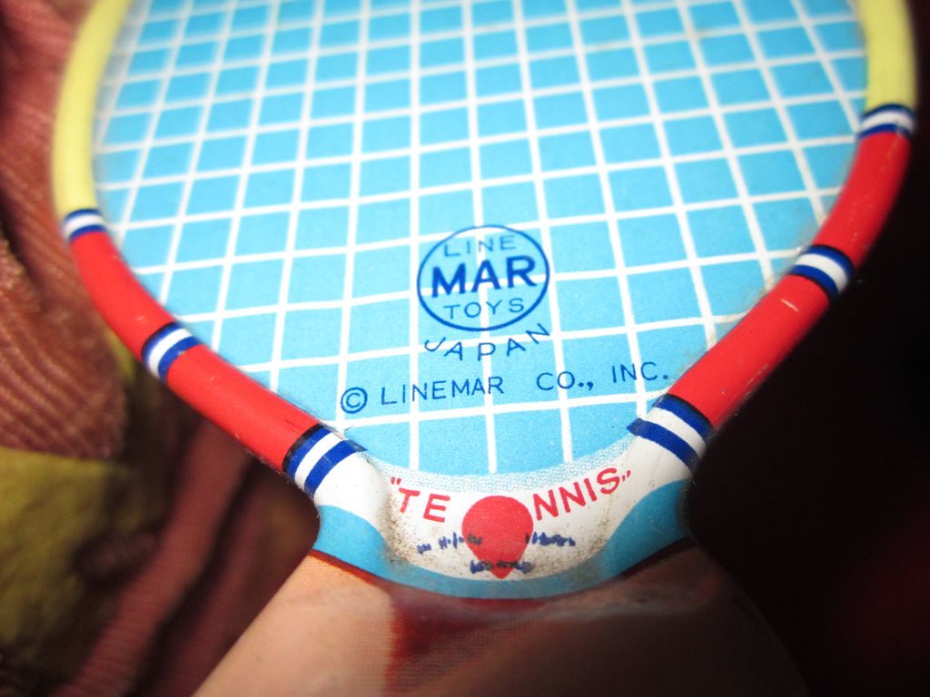Vintage Line Mar Louis Marx & Co Tin Tennis Dog Toy Made In Japan Vintage Line Mar Louis Marx & Co Tin Tennis Dog Toy Made In Japan