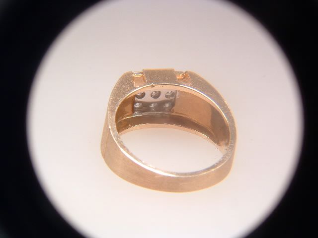 Gentleman's 14k Cluster Diamond Estate Men's Brushed Gold Ring Gentleman's 14k Cluster Diamond Estate Men's Brushed Gold Ring