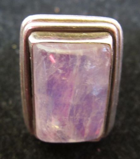 Sterling Silver Moonstone Ring With Purple and Blue Stone Sterling Silver Moonstone Ring With Purple and Blue Stone