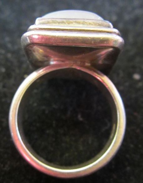 Sterling Silver Moonstone Ring With Purple and Blue Stone Sterling Silver Moonstone Ring With Purple and Blue Stone
