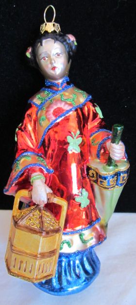 Vintage 1980s Japanese Oriental Geisha Girl Christmas Holiday Ornaments Gay Interest Vintage 1980s Japanese Oriental Geisha Girl Christmas Holiday Ornaments Gay Interest