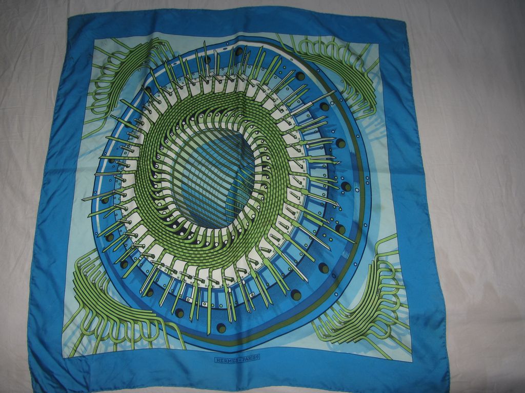 Pierre Peron Vintage Hermes Scarf L'Alternateur Pierre Peron Vintage Hermes Scarf L'Alternateur