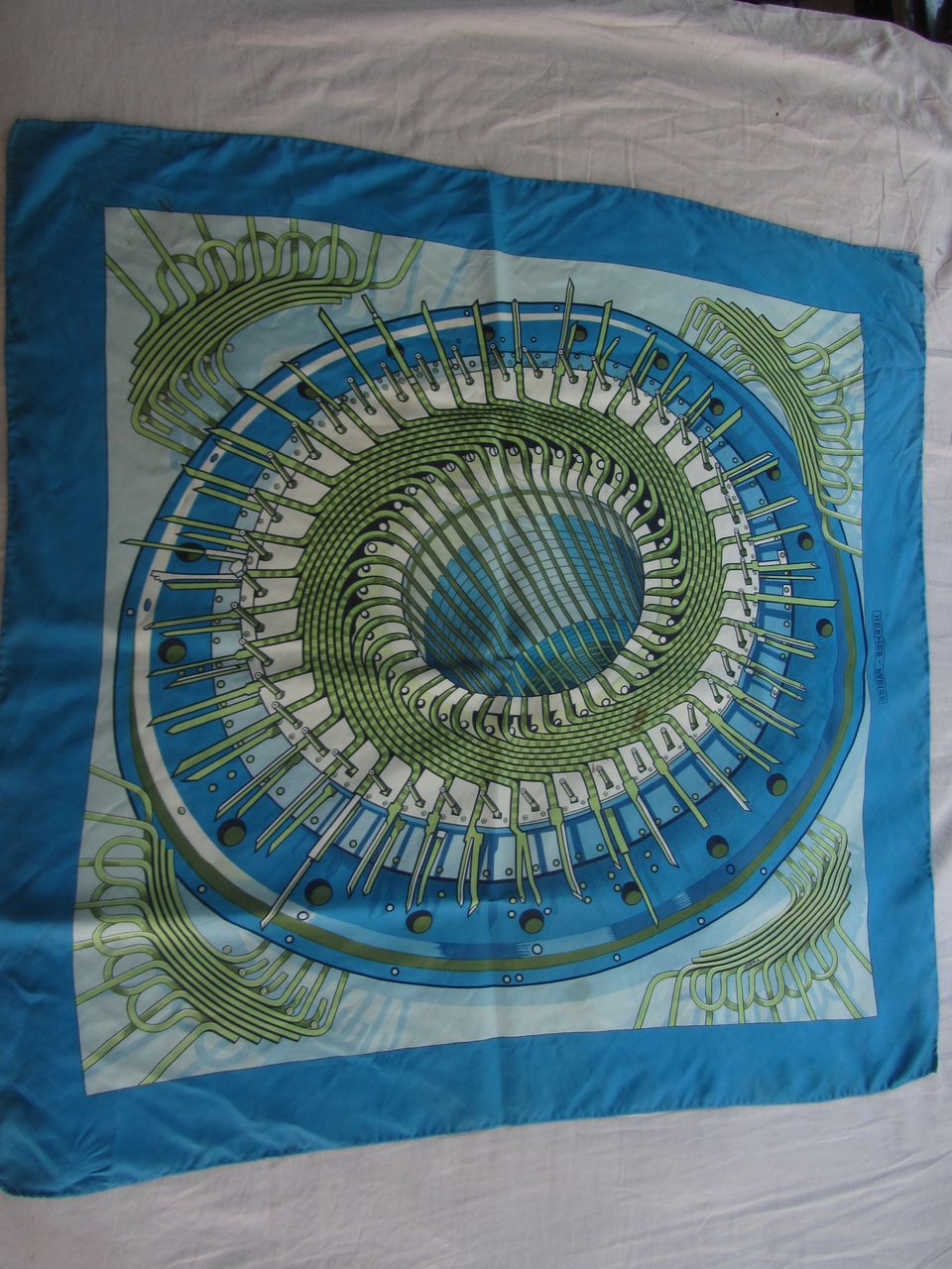 Pierre Peron Vintage Hermes Scarf L'Alternateur Pierre Peron Vintage Hermes Scarf L'Alternateur
