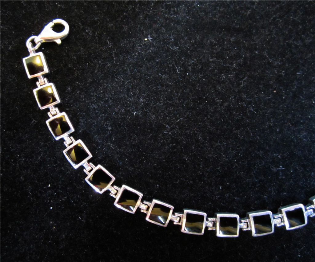 Vintage Reversible Sterling Silver Marcasite and Onyx Bracelet Vintage Reversible Sterling Silver Marcasite and Onyx Bracelet