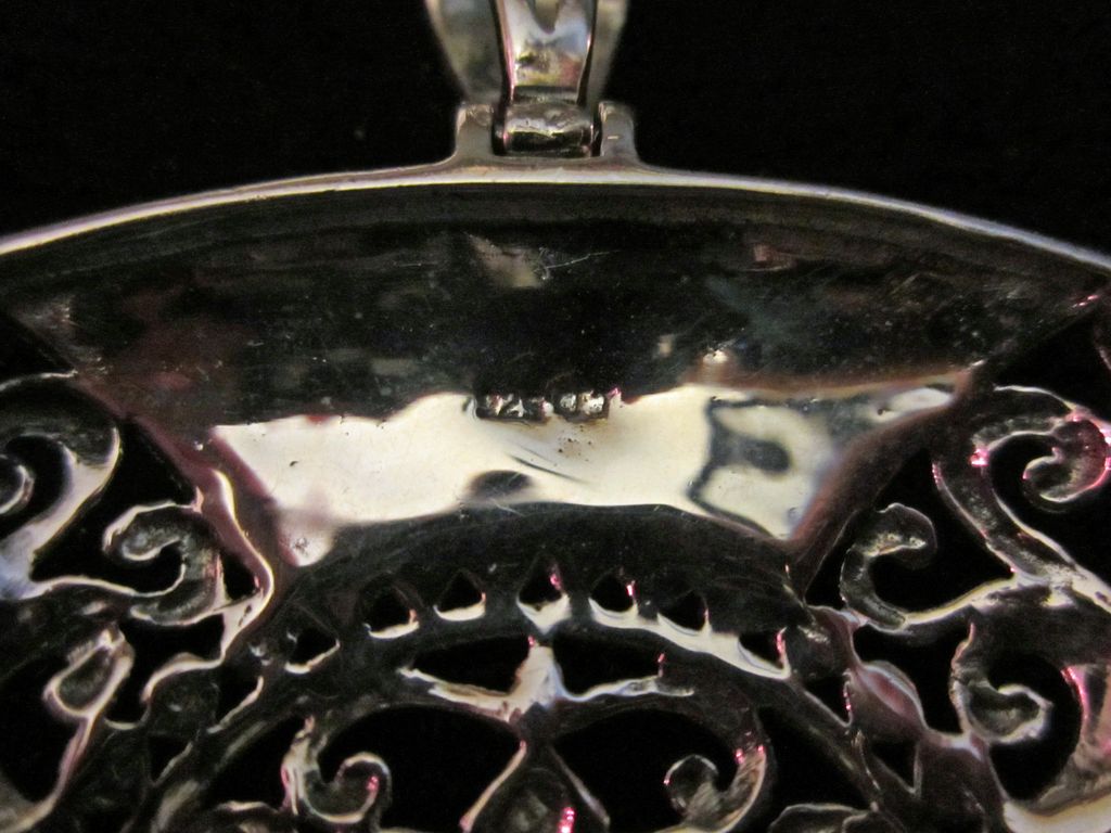 Vintage Large Sterling Silver Marcasite Pendant Vintage Large Sterling Silver Marcasite Pendant