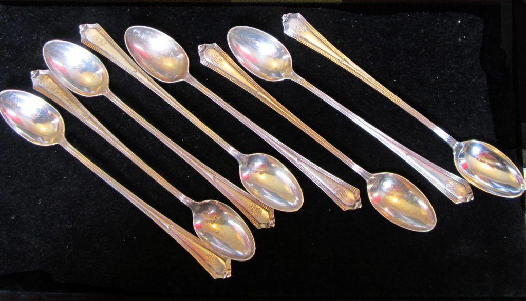 Antique Gorham Sterling Silver Iced Tea Spoons Plymouth Pattern Antique Gorham Sterling Silver Iced Tea Spoons Plymouth Pattern