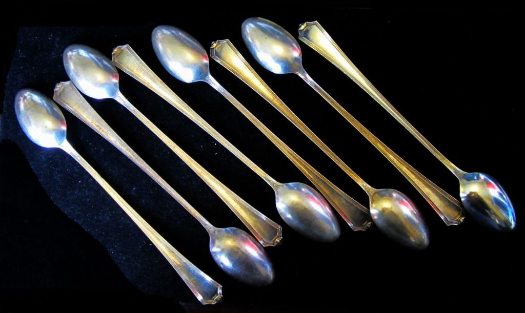 Antique Gorham Sterling Silver Iced Tea Spoons Plymouth Pattern Antique Gorham Sterling Silver Iced Tea Spoons Plymouth Pattern
