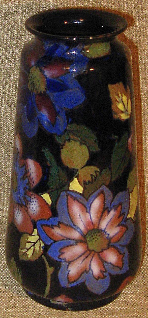Stunning Royal Stanley Ware C & Co. Jacobean England Hand Painted Antique Art Nouveau Vase Stunning Royal Stanley Ware C & Co. Jacobean England Hand Painted Antique Art Nouveau Vase
