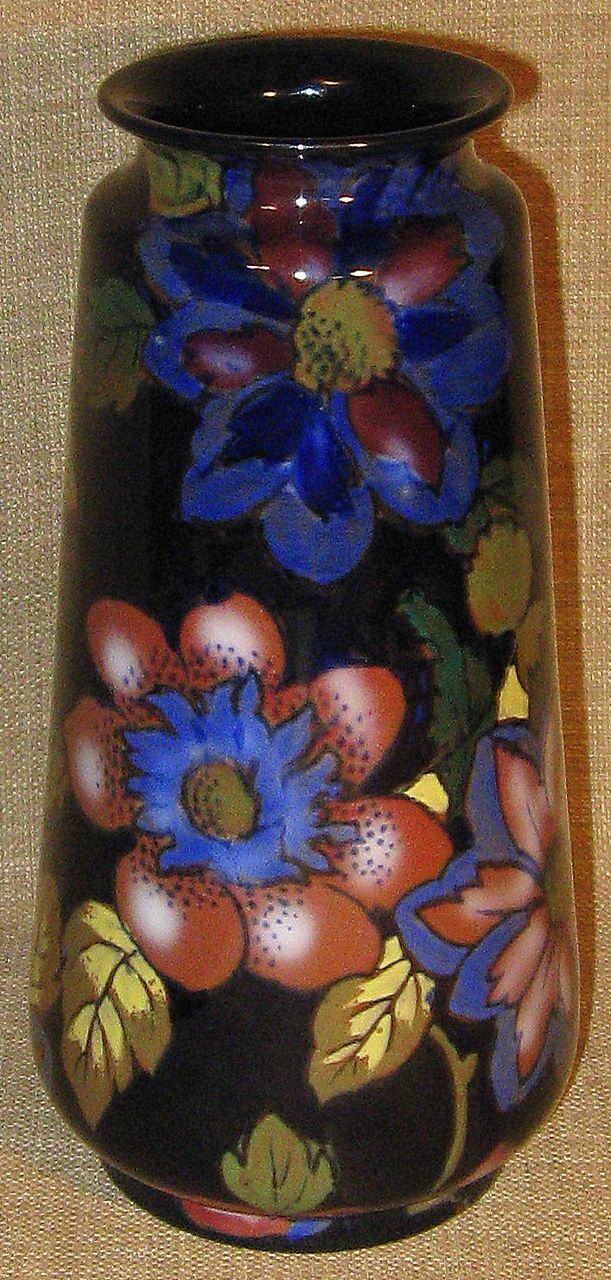 Stunning Royal Stanley Ware C & Co. Jacobean England Hand Painted Antique Art Nouveau Vase Stunning Royal Stanley Ware C & Co. Jacobean England Hand Painted Antique Art Nouveau Vase