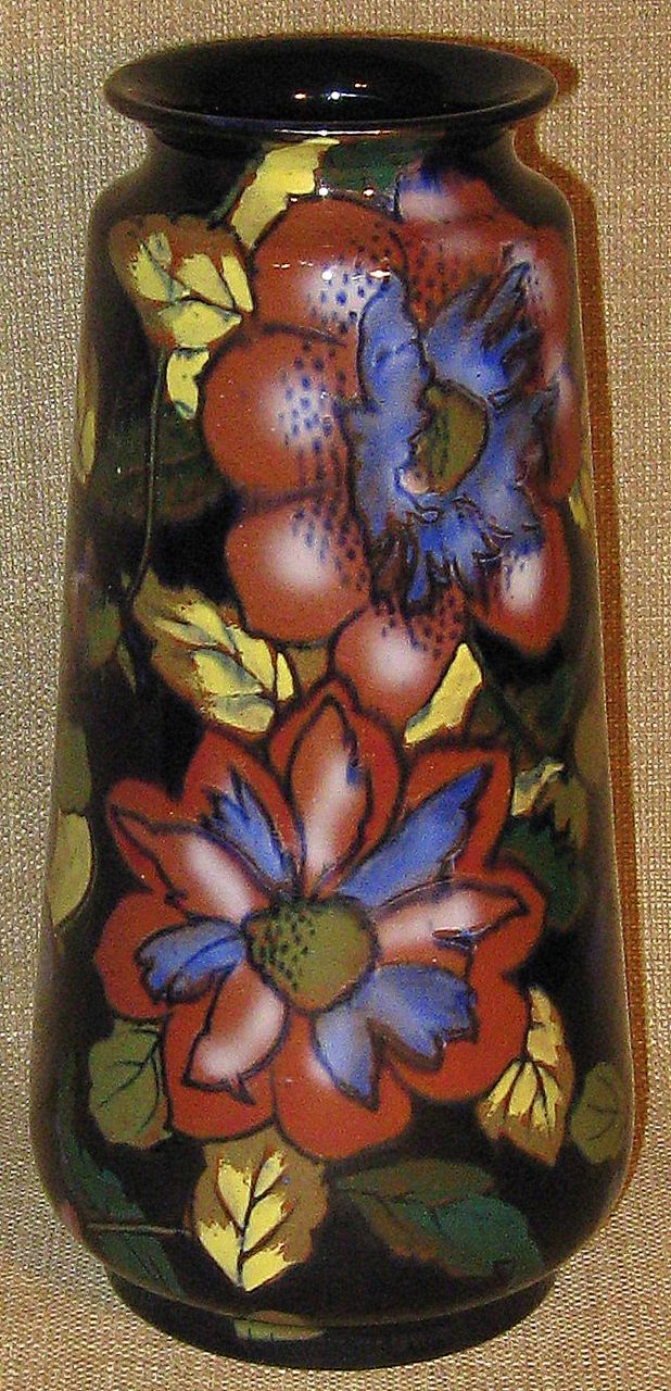 Stunning Royal Stanley Ware C & Co. Jacobean England Hand Painted Antique Art Nouveau Vase Stunning Royal Stanley Ware C & Co. Jacobean England Hand Painted Antique Art Nouveau Vase