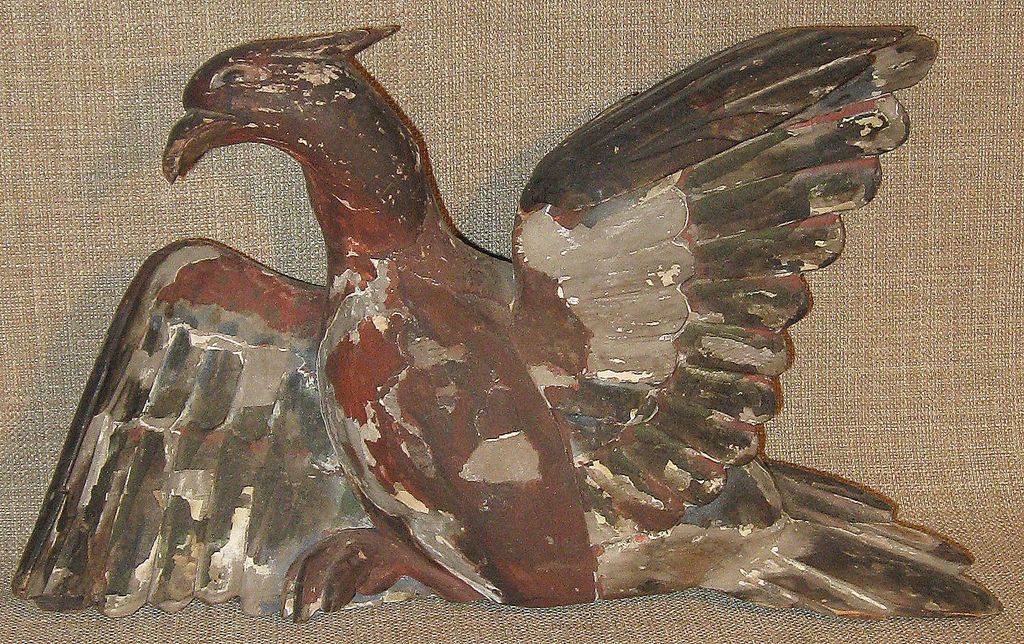 Early 1800s Primitive Hand Carved & Painted Antique Folk Art Wood Eagle Early 1800s Primitive Hand Carved & Painted Antique Folk Art Wood Eagle
