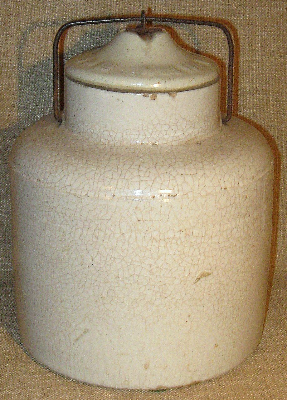 Primitive Antique 1881 WEIR #4 Baletop Salt-Glazed Stoneware Canning Jar w/Lid Primitive Antique 1881 WEIR #4 Baletop Salt-Glazed Stoneware Canning Jar w/Lid