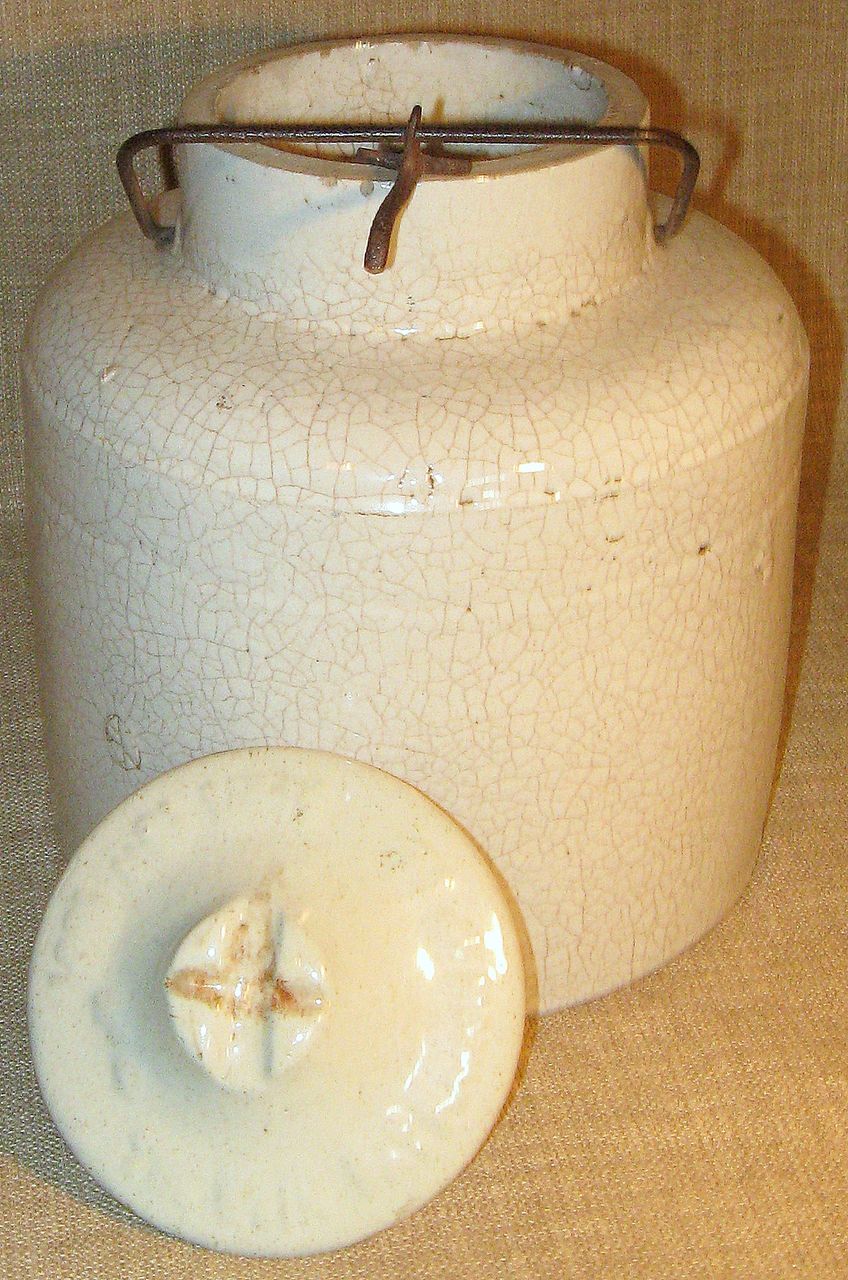 Primitive Antique 1881 WEIR #4 Baletop Salt-Glazed Stoneware Canning Jar w/Lid Primitive Antique 1881 WEIR #4 Baletop Salt-Glazed Stoneware Canning Jar w/Lid