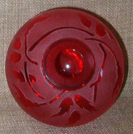 Vintage Small Mouth Blown Clear-Cased Cut & Frosted Ruby Art Glass Vase Vintage Small Mouth Blown Clear-Cased Cut & Frosted Ruby Art Glass Vase