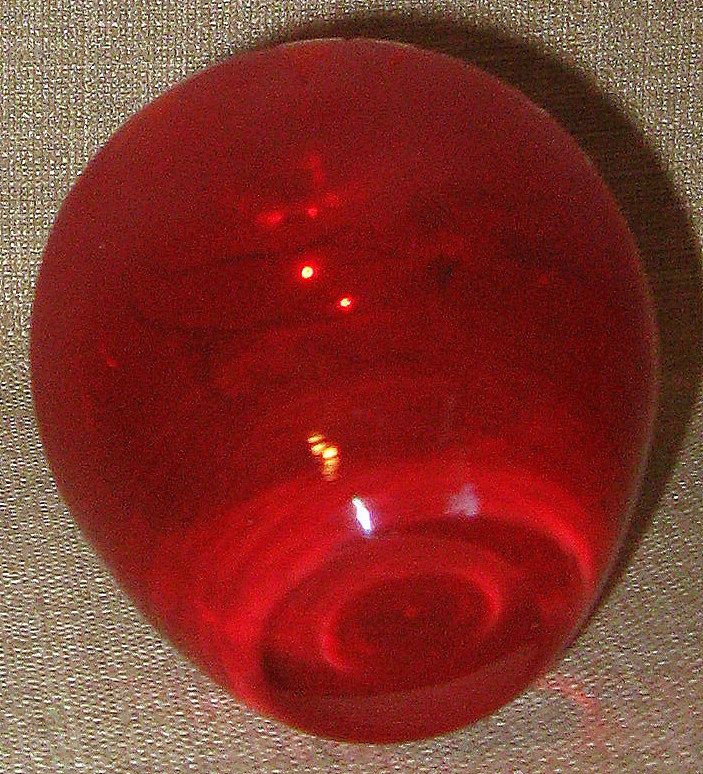 Vintage Small Mouth Blown Clear-Cased Cut & Frosted Ruby Art Glass Vase Vintage Small Mouth Blown Clear-Cased Cut & Frosted Ruby Art Glass Vase