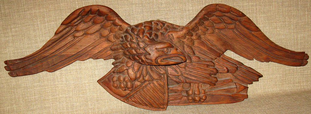 Gorgeous Hand Carved Folk Art Americana Wood Eagle w/Shield & Arrows Gorgeous Hand Carved Folk Art Americana Wood Eagle w/Shield & Arrows