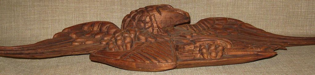 Gorgeous Hand Carved Folk Art Americana Wood Eagle w/Shield & Arrows Gorgeous Hand Carved Folk Art Americana Wood Eagle w/Shield & Arrows