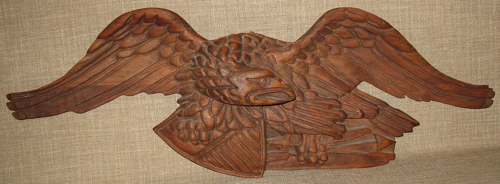 Gorgeous Hand Carved Folk Art Americana Wood Eagle w/Shield & Arrows Gorgeous Hand Carved Folk Art Americana Wood Eagle w/Shield & Arrows