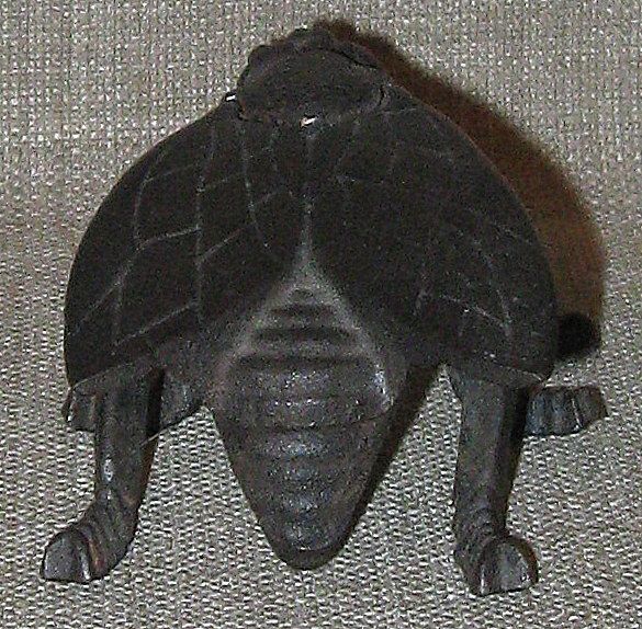 Primitive1920s England Cast Iron Figural Wasp Match Safe w/Hinged Wings Primitive1920s England Cast Iron Figural Wasp Match Safe w/Hinged Wings