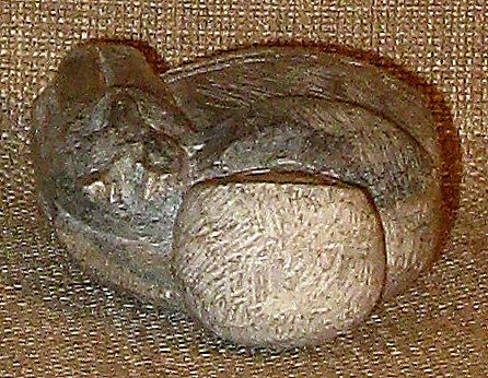 Charming Small Inuit Soapstone Carving Eskimo w/Sled Dog Charming Small Inuit Soapstone Carving Eskimo w/Sled Dog