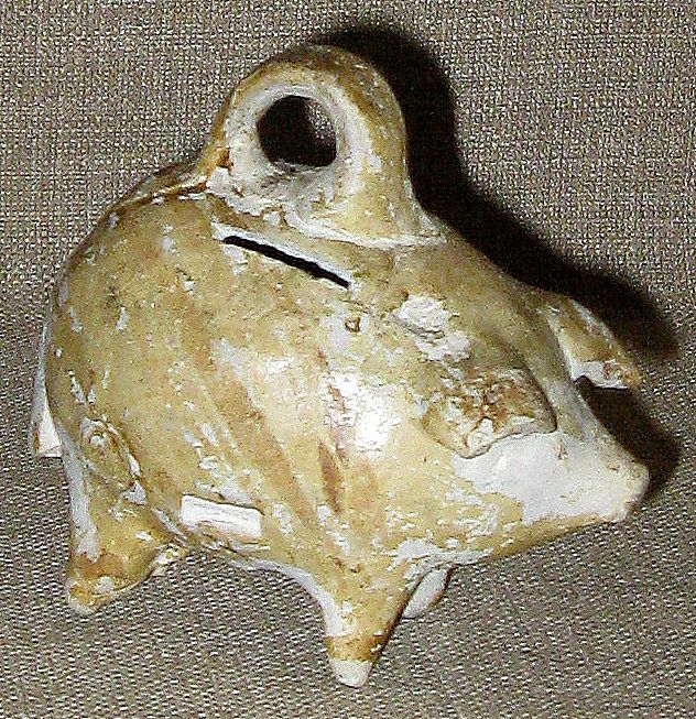 1910s-1920s Rustic Handmade Mexican Folk Art Pottery Piggy Bank w/Coins 1910s-1920s Rustic Handmade Mexican Folk Art Pottery Piggy Bank w/Coins