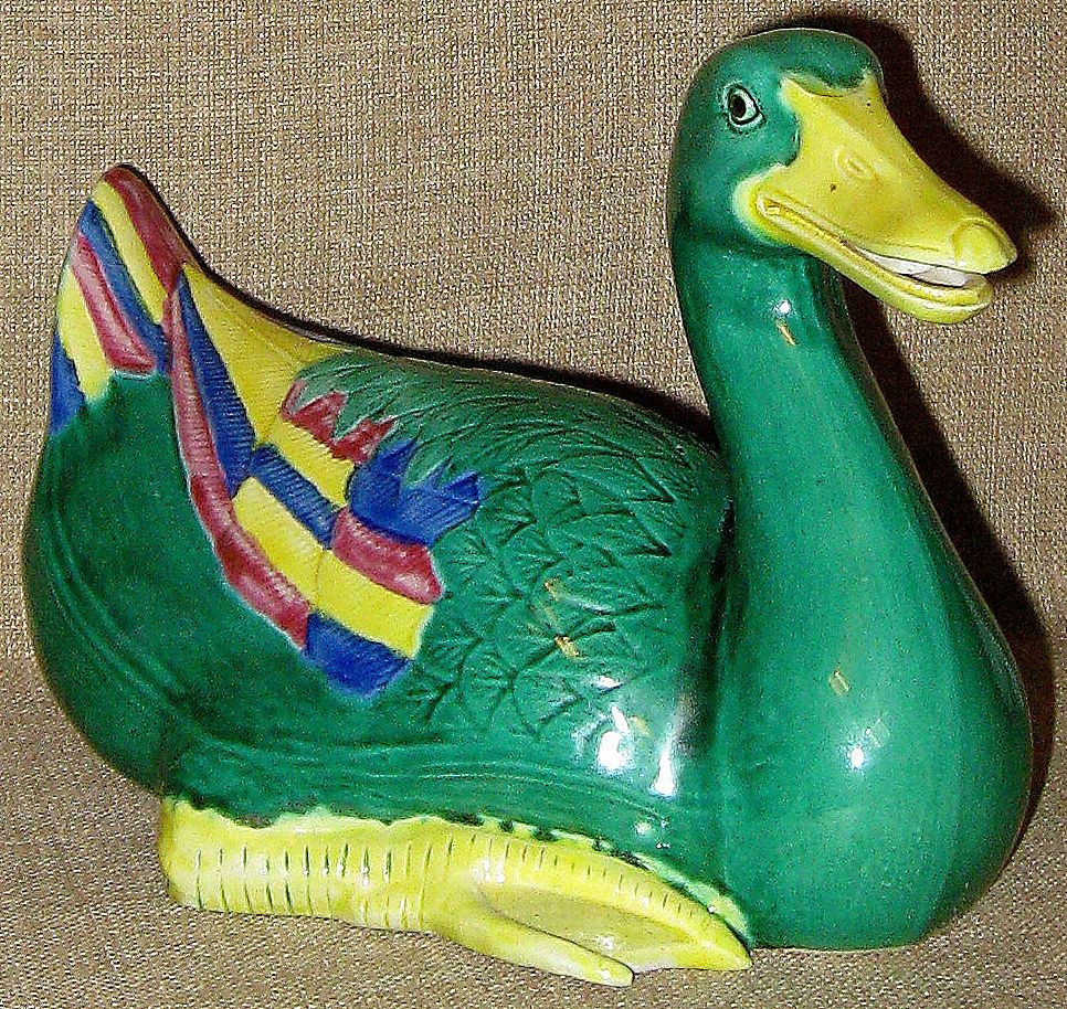 Very Old Hand Painted Chinese Tang Style Sancai Duck Very Old Hand Painted Chinese Tang Style Sancai Duck