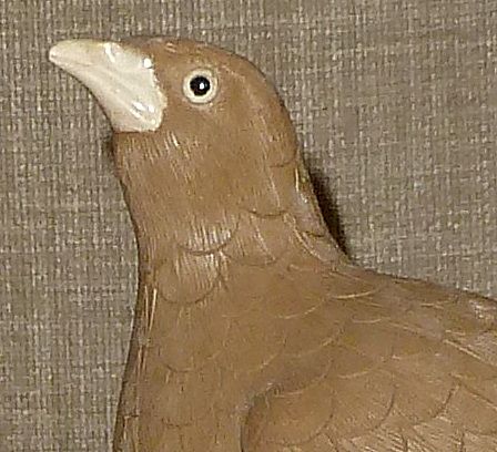 Antique 1910s Exquisitely Detailed Bisque Art Pottery Birds on Glazed Base Antique 1910s Exquisitely Detailed Bisque Art Pottery Birds on Glazed Base