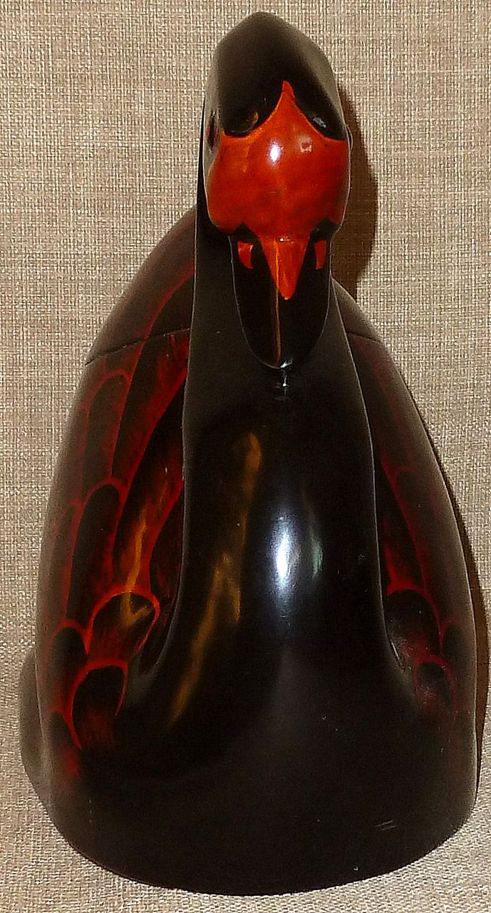 Rare and Beautifully Rendered Large Russian Folk Art Lacquer Swan Box Rare and Beautifully Rendered Large Russian Folk Art Lacquer Swan Box