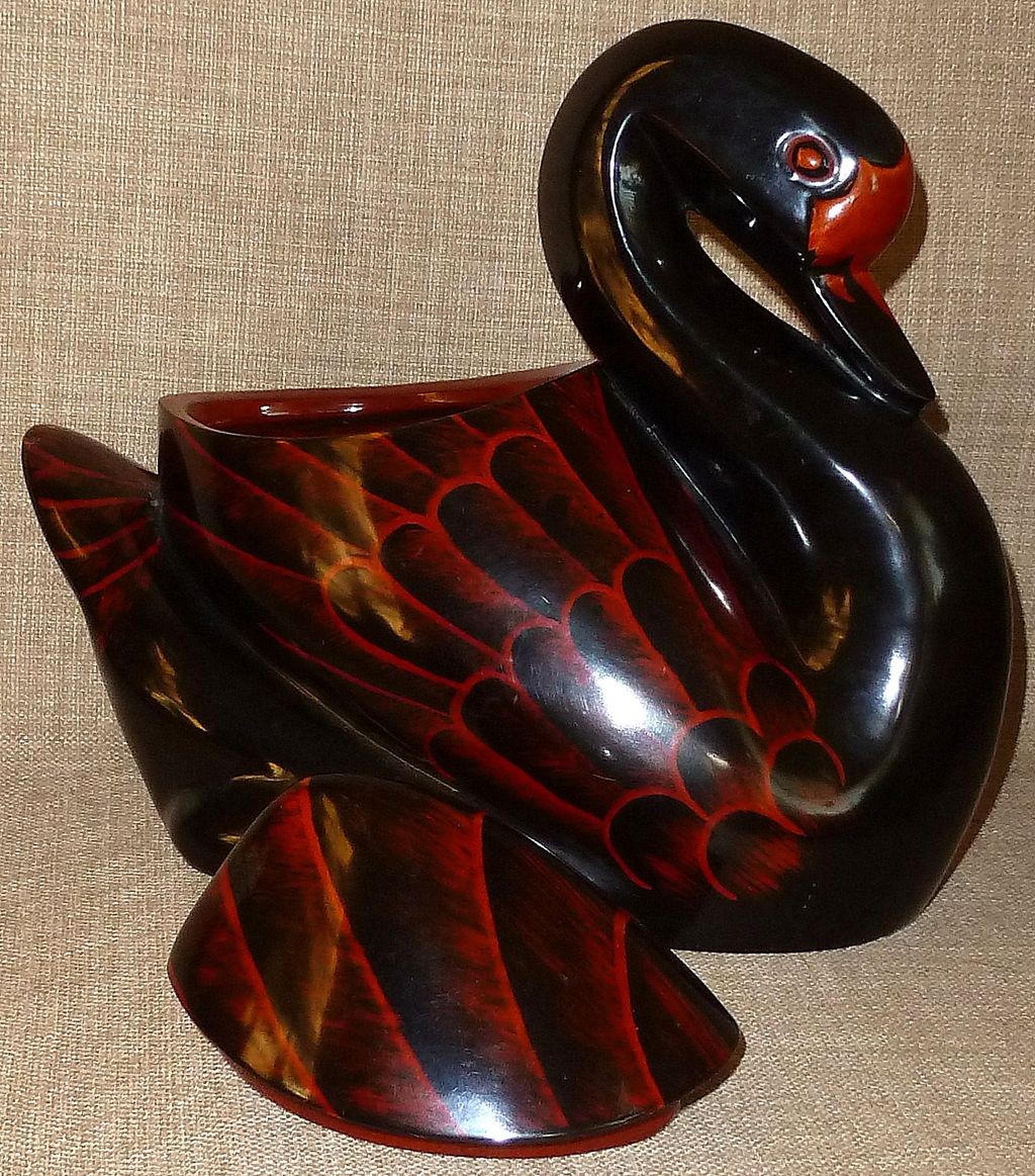 Rare and Beautifully Rendered Large Russian Folk Art Lacquer Swan Box Rare and Beautifully Rendered Large Russian Folk Art Lacquer Swan Box