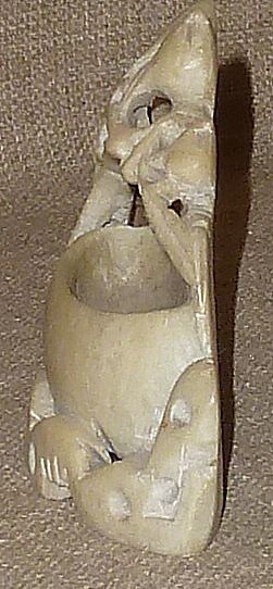 Old Petite Ornately Hand Carved Chinese Soapstone Ink Pot Old Petite Ornately Hand Carved Chinese Soapstone Ink Pot