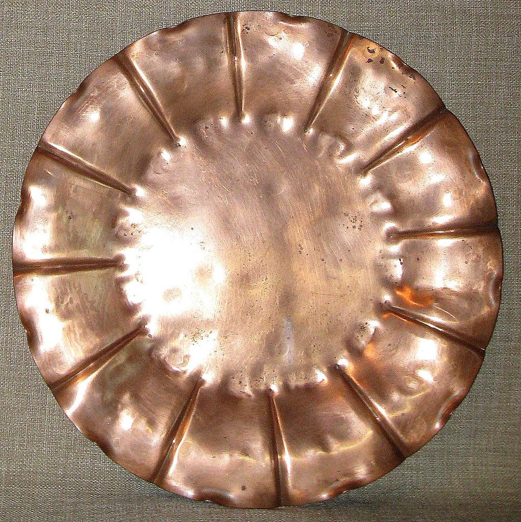 Extremely Rare Early Glander c.1925 Hand Hammered Copper Charger Plate Extremely Rare Early Glander c.1925 Hand Hammered Copper Charger Plate