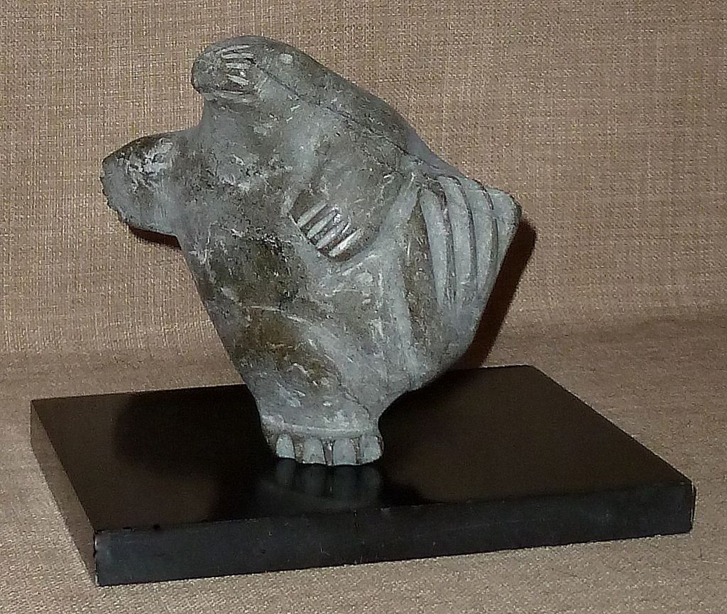 Listed Artist PAUTA SAILA Lg. Hand Carved Stone Inuit "Dancing Walrus" Sculpture Listed Artist PAUTA SAILA Lg. Hand Carved Stone Inuit "Dancing Walrus" Sculpture