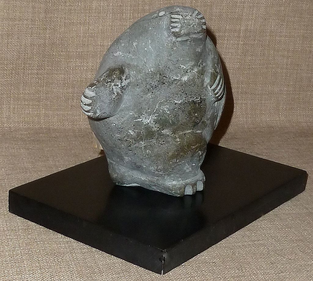 Listed Artist PAUTA SAILA Lg. Hand Carved Stone Inuit "Dancing Walrus" Sculpture Listed Artist PAUTA SAILA Lg. Hand Carved Stone Inuit "Dancing Walrus" Sculpture