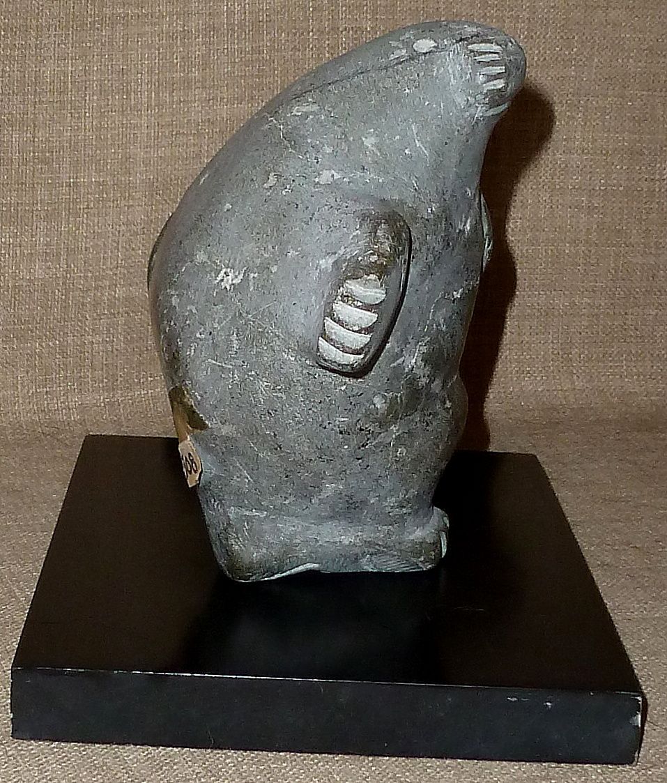 Listed Artist PAUTA SAILA Lg. Hand Carved Stone Inuit "Dancing Walrus" Sculpture Listed Artist PAUTA SAILA Lg. Hand Carved Stone Inuit "Dancing Walrus" Sculpture