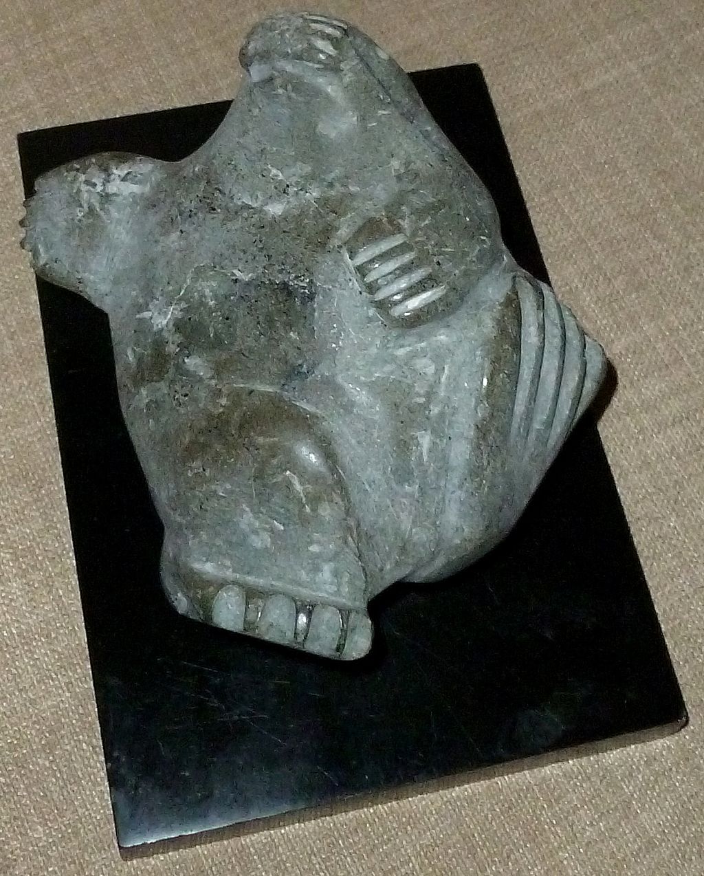 Listed Artist PAUTA SAILA Lg. Hand Carved Stone Inuit "Dancing Walrus" Sculpture Listed Artist PAUTA SAILA Lg. Hand Carved Stone Inuit "Dancing Walrus" Sculpture