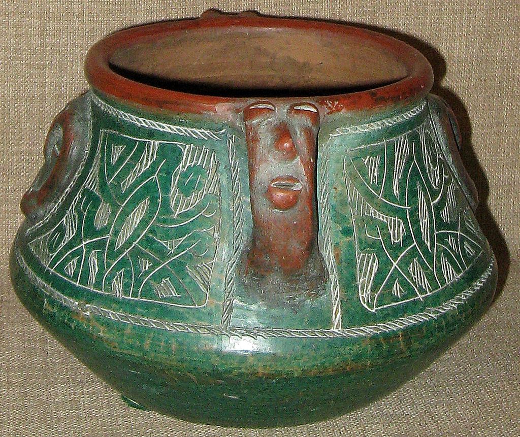 Incredible Handmade & Burnished/Etched Rare Signed Mexican Folk Art Face Pot Incredible Handmade & Burnished/Etched Rare Signed Mexican Folk Art Face Pot