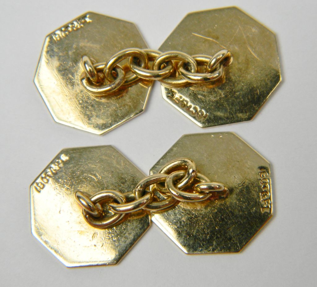Smart Platinum and 18K hallmarked Octagonal Edwardian cufflinks Smart Platinum and 18K hallmarked Octagonal Edwardian cufflinks