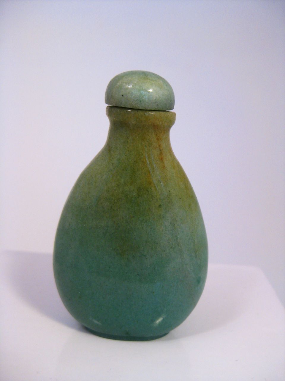 Carved Chinese Serpentine Snuff Bottle with Pig Carved Chinese Serpentine Snuff Bottle with Pig