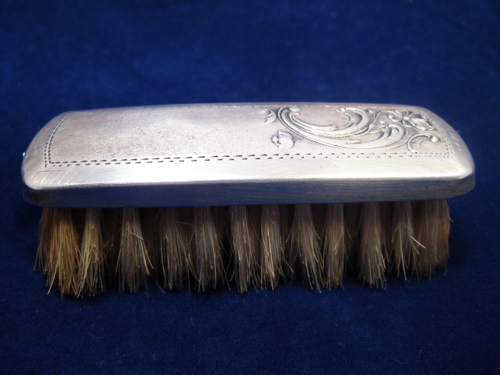 Victorian Small Clothes Brush Hallmarked Silver Top Victorian Small Clothes Brush Hallmarked Silver Top
