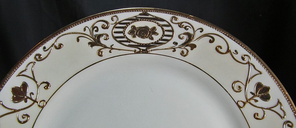 Nippon - White & Gold Six (6) Plates 6-1/2 inch size Nippon - White & Gold Six (6) Plates 6-1/2 inch size