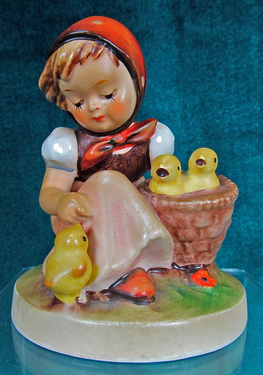 M I Hummel Figurine Chick Girl 57/0 Goebel W. Germany TMK3 M I Hummel Figurine Chick Girl 57/0 Goebel W. Germany TMK3