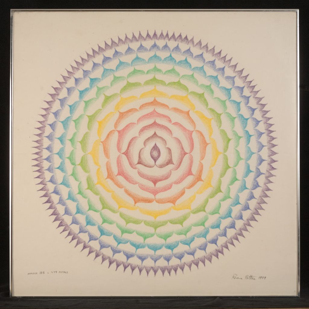 Original Vintage Rowena Pattee Kryder Pastel: Mandala Phase II 360 Matrix Cycles (c.1979) Original Vintage Rowena Pattee Kryder Pastel: Mandala Phase II 360 Matrix Cycles (c.1979)