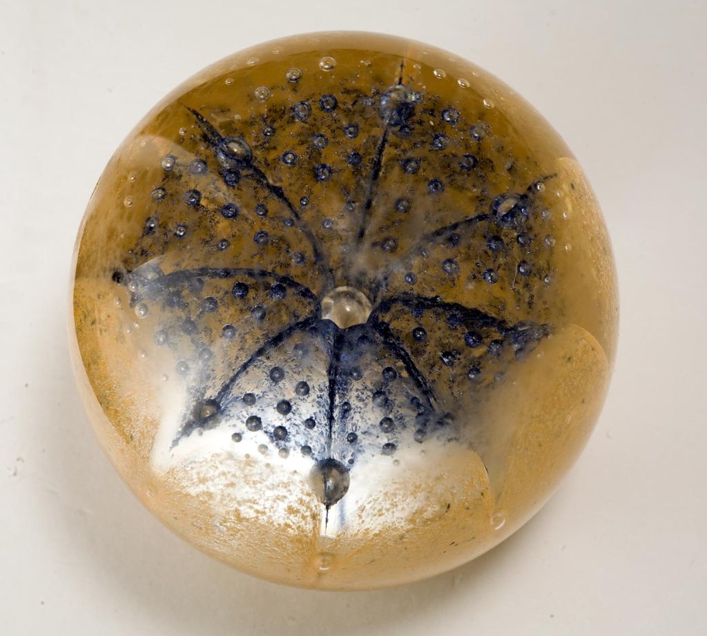 Vintage Gold Flecked Murano Italian Glass Paperweight Vintage Gold Flecked Murano Italian Glass Paperweight