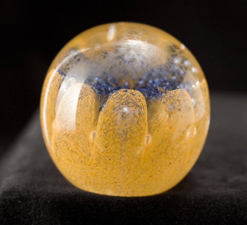 Vintage Gold Flecked Murano Italian Glass Paperweight Vintage Gold Flecked Murano Italian Glass Paperweight