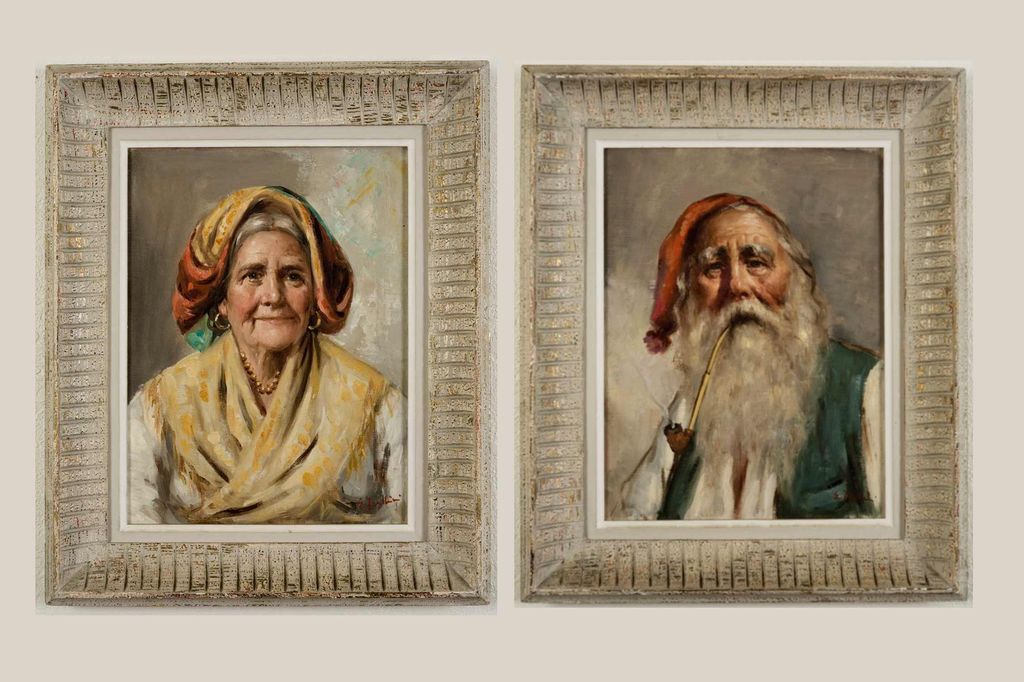 Pair of Vintage 1940's Painting by Enrico Frattini Pair of Vintage 1940's Painting by Enrico Frattini